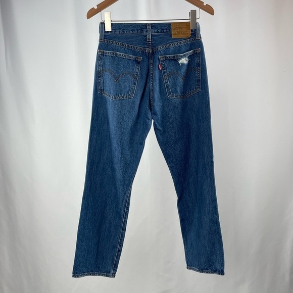 Levi’s Wedgie Straight Distressed Jeans in Blue Size 26 - Picture 6 of 7